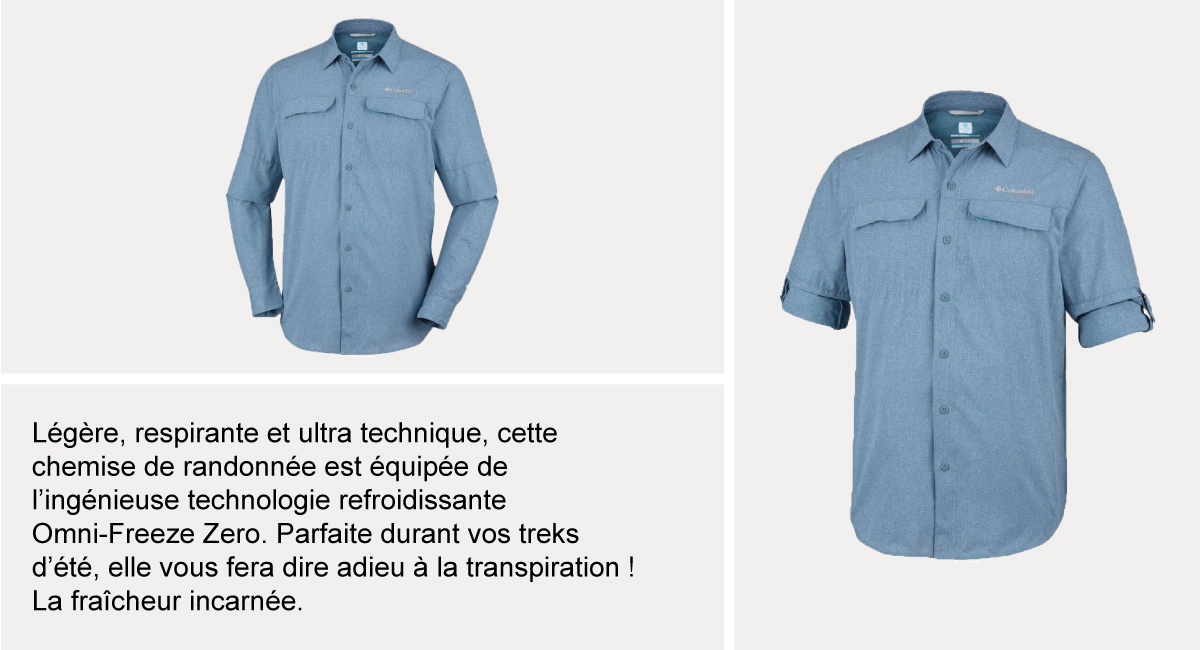 Chemise Homme Légère à Manches Longues - Pour Voyage, Randonnée, Pêche - Tissu Stretch Respirant - Avec Poches