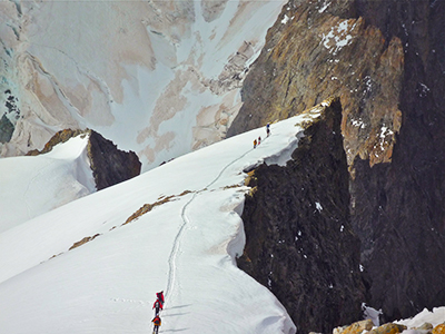Groupe d'alpinistes sur la Roche Faurio